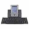 Featuring a unique interlocking design  the portable Pocket PC keyboard expands to offer a compact  QWERTY-style keyboard  great for entering large amounts of data quickly.