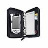 Compact case with PDA attachment system provides the ultimate in daily organization.