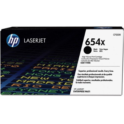 HP Inc. CF330X 654X High Yield black original LaserJet toner cartridge CF330X for Color LaserJet Enterprise M651dn M651n M651xh Color LaserJet