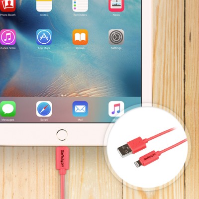 StarTech.com USBLT1MPK 1m Pink Apple 8 pin Lightning to USB Cable for iPhone iPad Lightning cable Lightning M to USB M 3.3 ft double shielded pink