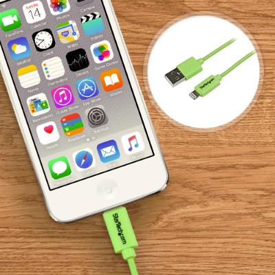 StarTech.com USBLT1MGN 1m Green Apple 8 pin Lightning USB Cable for iPhone iPad Lightning cable Lightning M to USB M 3.3 ft double shielded green