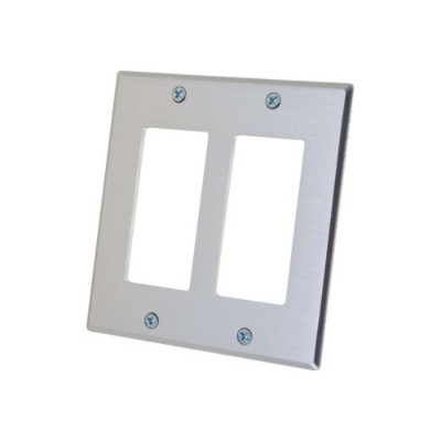 Cables To Go 41336 Two Decora Compatible Cutout Double Gang Wall Plate - Mounting plate - aluminum - 2-gang Cables To Go 41336 Two Decora Compatible Cutout Double Gang Wall Plate - Mounting plate - aluminum - 2-gang