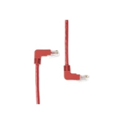 Black Box EVNSL236 0001 90DU SpaceGAIN Down to Up Patch cable RJ 45 M to RJ 45 M 1 ft UTP CAT 6 stranded angled 90° connector red