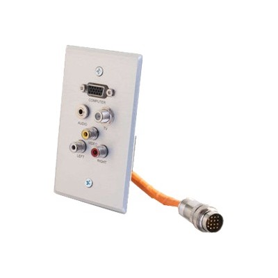 Cables To Go 60035 Rapidrun Single Gang Integrated Hd15   3.5mm   Rca Audio/video   Type F Wall Plate - Wall Plate