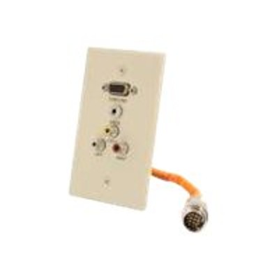 Cables To Go 60047 RapidRun Single Gang Integrated VGA (HD15) + 3.5mm + RCA Audio/Video Wall Plate - Mounting plate - HD-15 RCA X 3 mini-phone stereo 3.5 mm - Cables To Go 60047 RapidRun Single Gang Integrated VGA (HD15) + 3.5mm + RCA Audio/Video Wall Plate - Mounting plate - HD-15 RCA X 3 mini-phone stereo 3.5 mm -