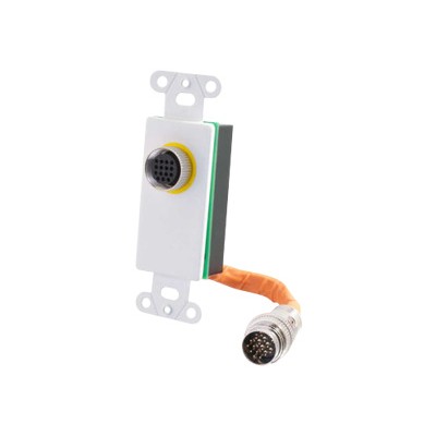 Cables To Go 60077 RapidRun 15 Pin DIN Decorative Style Wall Plate - White - Mounting plate - 15 pin RapidRun - white Cables To Go 60077 RapidRun 15 Pin DIN Decorative Style Wall Plate - White - Mounting plate - 15 pin RapidRun - white
