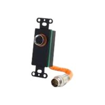 Cables To Go 60089 RapidRun 15 Pin DIN Decorative Style Wall Plate - Black - Mounting plate - 15 pin RapidRun - black Cables To Go 60089 RapidRun 15 Pin DIN Decorative Style Wall Plate - Black - Mounting plate - 15 pin RapidRun - black