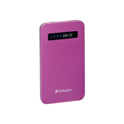 Verbatim 98452 Ultra Slim Power Pack External battery pack Li pol 4200 mAh 2.1 A on cable Micro USB pink