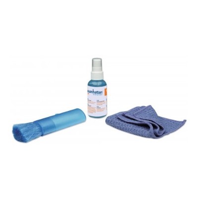 Manhattan 421010 LCD Mini Cleaning Kit Alcohol free Includes Cleaning Solution Brush and Microfiber Cloth
