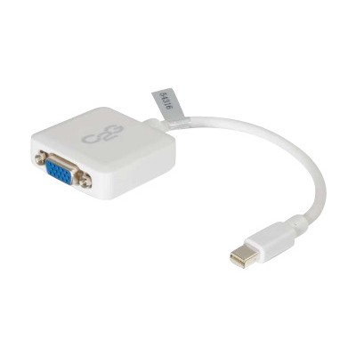 Cables To Go 54316 8in Mini DisplayPort to VGA Adapter Thunderbolt to VGA Converter M F White DisplayPort adapter HD 15 F to Mini DisplayPort M 8 in