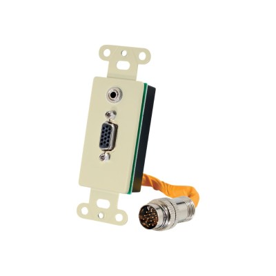 Cables To Go 60053 RapidRun VGA (HD15) + 3.5mm Decorative Style Wall Plate - Ivory - Mounting plate - HD-15 mini-phone stereo 3.5 mm - ivory Cables To Go 60053 RapidRun VGA (HD15) + 3.5mm Decorative Style Wall Plate - Ivory - Mounting plate - HD-15 mini-phone stereo 3.5 mm - ivory