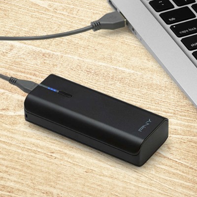 Pny P-b-4400-1-k01-rb Powerpack T4400 1a 4400mah Portable Rechargeable Battery For Iphone & Smartphones - Black - Charge Smartphones Two Times With One Charge