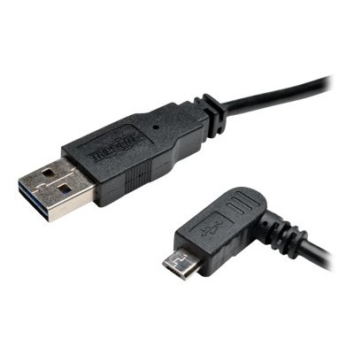 TrippLite UR050-001-LAB 1ft USB 2.0 Universal Reversible Cable A to Left 5Pin Micro B TrippLite UR050-001-LAB 1ft USB 2.0 Universal Reversible Cable A to Left 5Pin Micro B