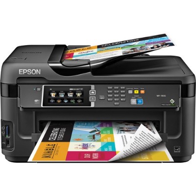 Epson C11CC98201 WorkForce WF 7610 Multifunction printer color ink jet Super B 13 in x 19 in media up to 16 ppm copying up to 18 ppm printing