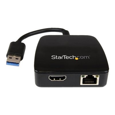StarTech.com USB31GEHD Travel Adapter for Laptops HDMI and Gigabit Ethernet USB 3.0 Portable Universal Laptop Mini Docking Station