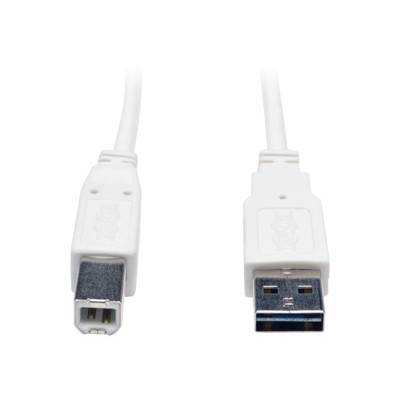 TrippLite UR022 006 WH 6ft USB 2.0 High Speed Cable Reverisble A to B M M White 6 USB cable USB Type B M to USB M USB 2.0 6 ft molded white