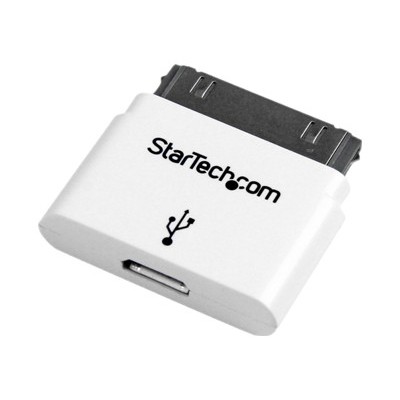 StarTech.com USBUBADCADPW White Apple 30 pin Dock Connector to Micro USB Adapter iPhone iPod iPad w Stepped Connector 30 pin to Micro USB