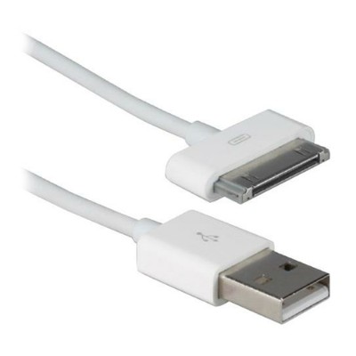 QVS AC 1.5M Charging data cable Apple Dock M to USB M 5 ft white