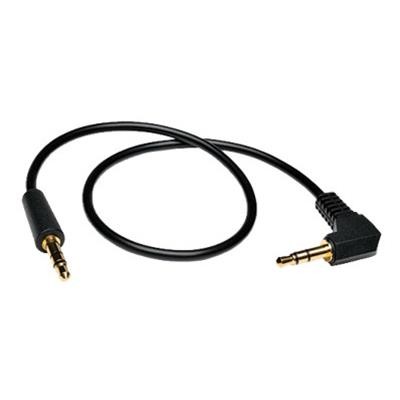TrippLite P312 001 RA 3.5mm Mini Stereo Audio Cable with one Right Angle plug M M 1 ft.
