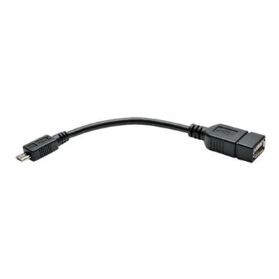 TrippLite U052 06N Micro USB to USB OTG Host Adapter Cable 5 Pin Micro USB B to USB A M F 6 in.
