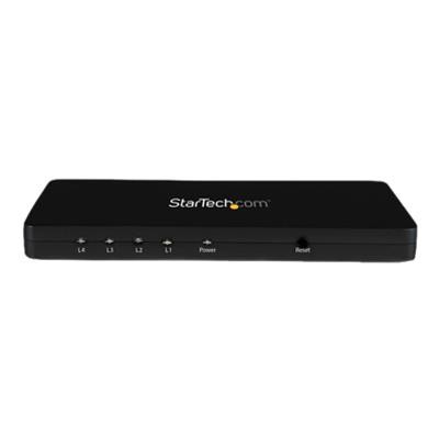 StarTech.com ST124HD4K 4K HDMI 4 Port Video Splitter 1x4 HDMI Splitter 4K 30Hz Video audio switch 4 x HDMI desktop