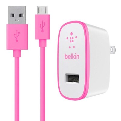 Belkin F8M667TT04 PNK Universal Home Charger with Micro USB ChargeSync Cable 10Watt 2.1Amp Pink