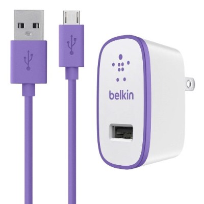 Belkin F8M667TT04 PUR Universal Home Charger with Micro USB ChargeSync Cable 10 Watt 2.1Amp Purple