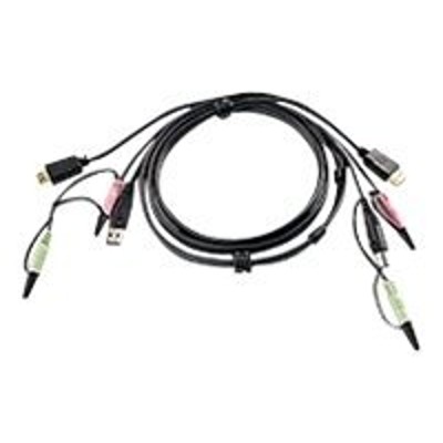 Aten Technology 2L7D02UH 2L-7D02UH - Video / USB / audio cable - USB mini-phone stereo 3.5 mm HDMI (M) to mini-phone stereo 3.5 mm USB Type B HDMI (M) - 6 f Aten Technology 2L7D02UH 2L-7D02UH - Video / USB / audio cable - USB mini-phone stereo 3.5 mm HDMI (M) to mini-phone stereo 3.5 mm USB Type B HDMI (M) - 6 f