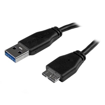 StarTech.com USB3AUB15CMS 15cm 6in Short Slim SuperSpeed USB 3.0 A to Micro B Cable M M