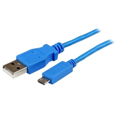 StarTech.com USBAUB1MBL 1m Blue Mobile Charge Sync USB to Slim Micro USB Cable for Smartphones and Tablets A to Micro B