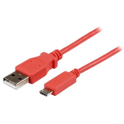 StarTech.com USBAUB1MPK 1m Pink Mobile Charge Sync USB to Slim Micro USB Cable for Smartphones and Tablets A to Micro B