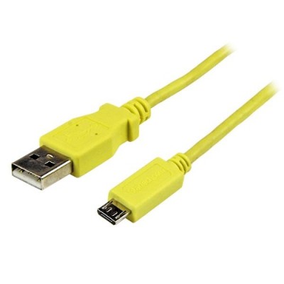 StarTech.com USBAUB1MYL 1m Yellow Mobile Charge Sync USB to Slim Micro USB Cable for Smartphones and Tablets A to Micro B