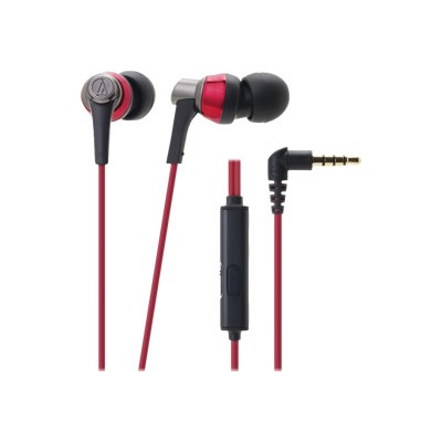 Audio - Technica ATH-CKR3ISRD SonicPro In-Ear Headphones with In-line Mic & Control - Red Audio - Technica ATH-CKR3ISRD SonicPro In-Ear Headphones with In-line Mic & Control - Red
