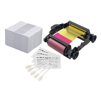 Evolis VBDG205EU Badgy Full kit Color cyan magenta yellow black overlay print ribbon cassete PVC cards kit for Badgy 1st Generation