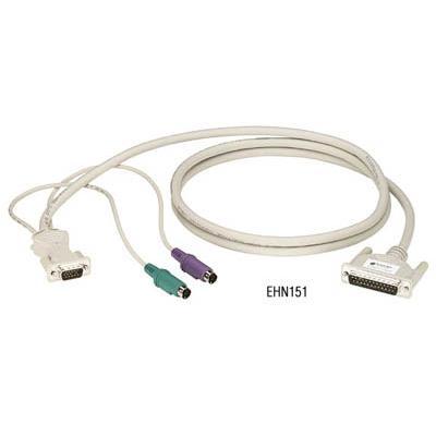 Black Box EHN151 0010 Keyboard video mouse KVM cable DB 25 M to 6 pin PS 2 HD 15 M 10 ft for ServManager ServShare ServSwitch Affinity Jr.