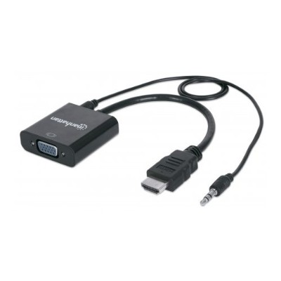 Manhattan 151450 HDMI Male to VGA Female Converter with audio Black