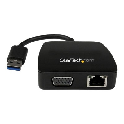 StarTech.com USB31GEVG Travel Adapter for Laptops VGA and Gigabit Ethernet USB 3.0 Portable Universal Laptop Mini Docking Station
