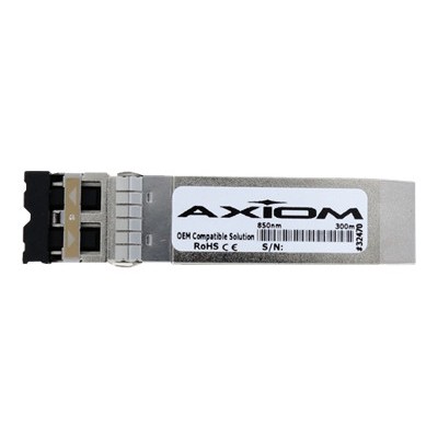 Axiom Memory 10G SFPP USR AX SFP transceiver module equivalent to Brocade 10G SFPP USR 10 Gigabit Ethernet 10GBase USR LC multi mode up to 328 ft