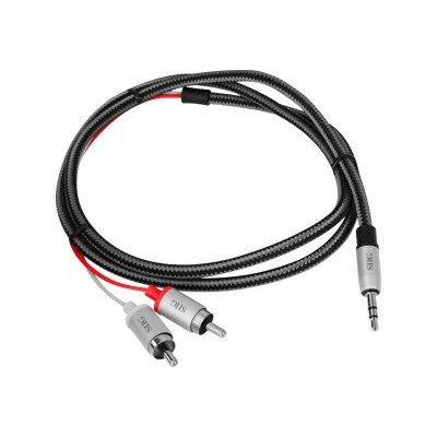 SIIG CB AU0E12 S1 Woven Fabric Braided Audio cable stereo mini jack M to RCA x 2 M 3.3 ft