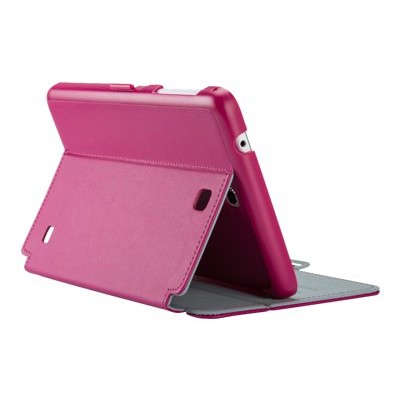 Speck Products Spk-a2789 Stylefolio - Flip Cover For Tablet - Vegan Leather - Fuchsia Pink  Nickel Gray - For Samsung Galaxy Tab 4 (8 In)