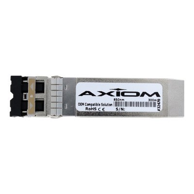 Axiom Memory LACXGSR AX SFP transceiver module equivalent to Linksys LACXGSR 10 Gigabit Ethernet 10GBase SR LC multi mode up to 984 ft 850 nm fo