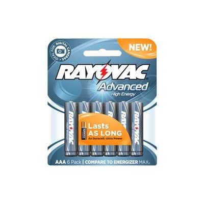 Rayovac 824 6HEF Advanced High Energy Carded Battery 6 x AAA type alkaline