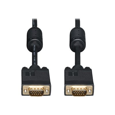 TrippLite P502-040 40ft VGA Coax Monitor Cable with RGB High Resolution HD15 M/M 40' - VGA cable - HD-15 (M) to HD-15 (M) - 40 ft - molded thumbscrews - black TrippLite P502-040 40ft VGA Coax Monitor Cable with RGB High Resolution HD15 M/M 40' - VGA cable - HD-15 (M) to HD-15 (M) - 40 ft - molded thumbscrews - black