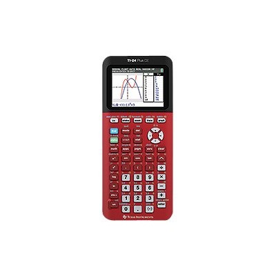 Texas Instruments 84PLCE TBL 1L1 J TI 84 Plus CE Graphing calculator USB 10 digits 2 exponents battery radical red