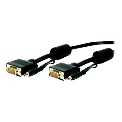 Comprehensive HD15P P 15ST A Video audio cable VGA audio HD 15 stereo mini jack M to HD 15 stereo mini jack M 15 ft triple shielded molded