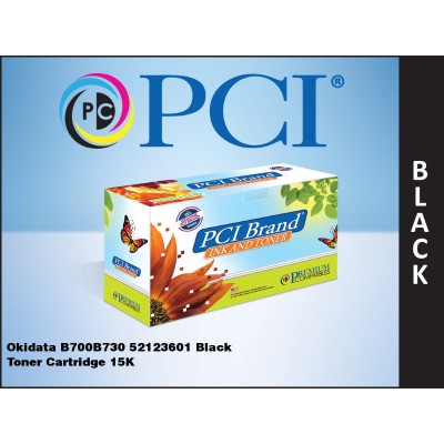 Premium Compatibles 52123601 PCI Black toner cartridge equivalent to OKI 52123601 for OKI B710dn 710n 720dn 720n 730dn 730n