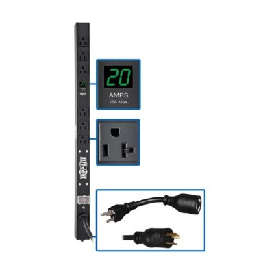 TrippLite PDUMV20-24 PDU Metered Vertical 1.9kW 120V 20A (6 5-15/20R) L5-20P/5-20P Adapter 15ft Cord 0URM TrippLite PDUMV20-24 PDU Metered Vertical 1.9kW 120V 20A (6 5-15/20R) L5-20P/5-20P Adapter 15ft Cord 0URM