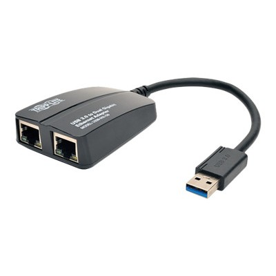 TrippLite U336 002 GB USB 3.0 to Dual Port Gigabit Ethernet Adapter