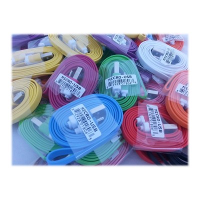 Professional Cable MICRO USB 50 USB cable Micro USB Type B M to USB M 3.3 ft flat available in different colors pack of 50