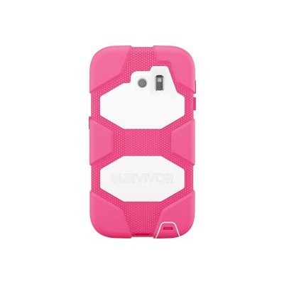 Griffin GB41131 Survivor All Terrain Protective case for cell phone silicone polycarbonate white pink for Samsung GALAXY S6